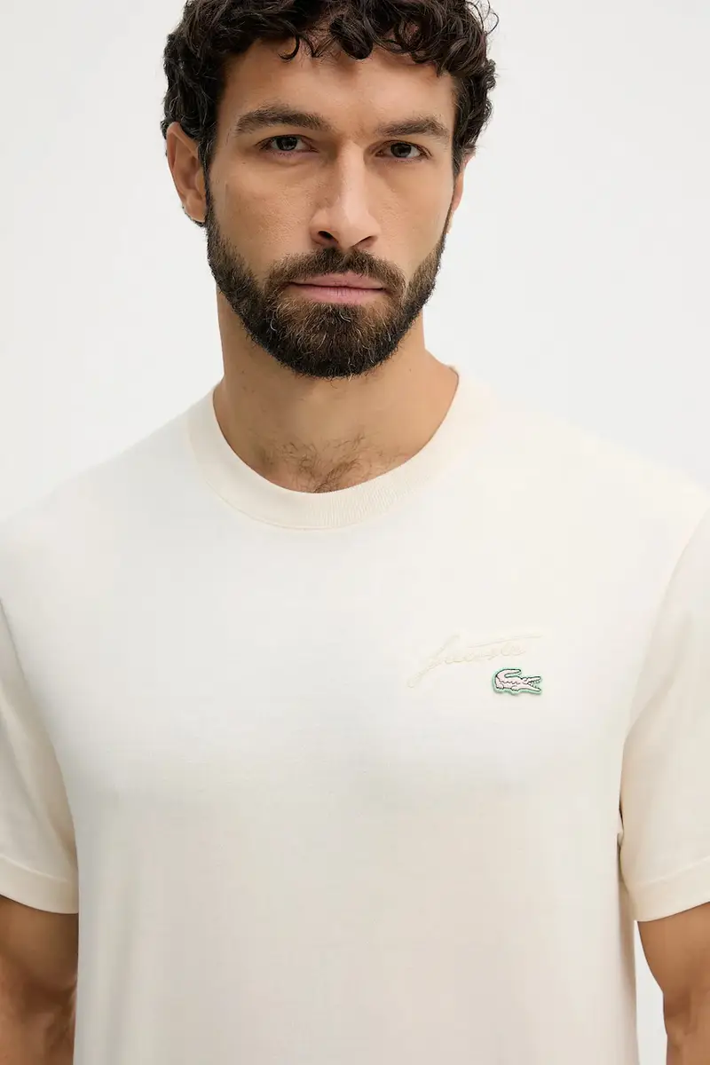 Lacoste T-shirt Uomo Beige 3121552 miniatura 4