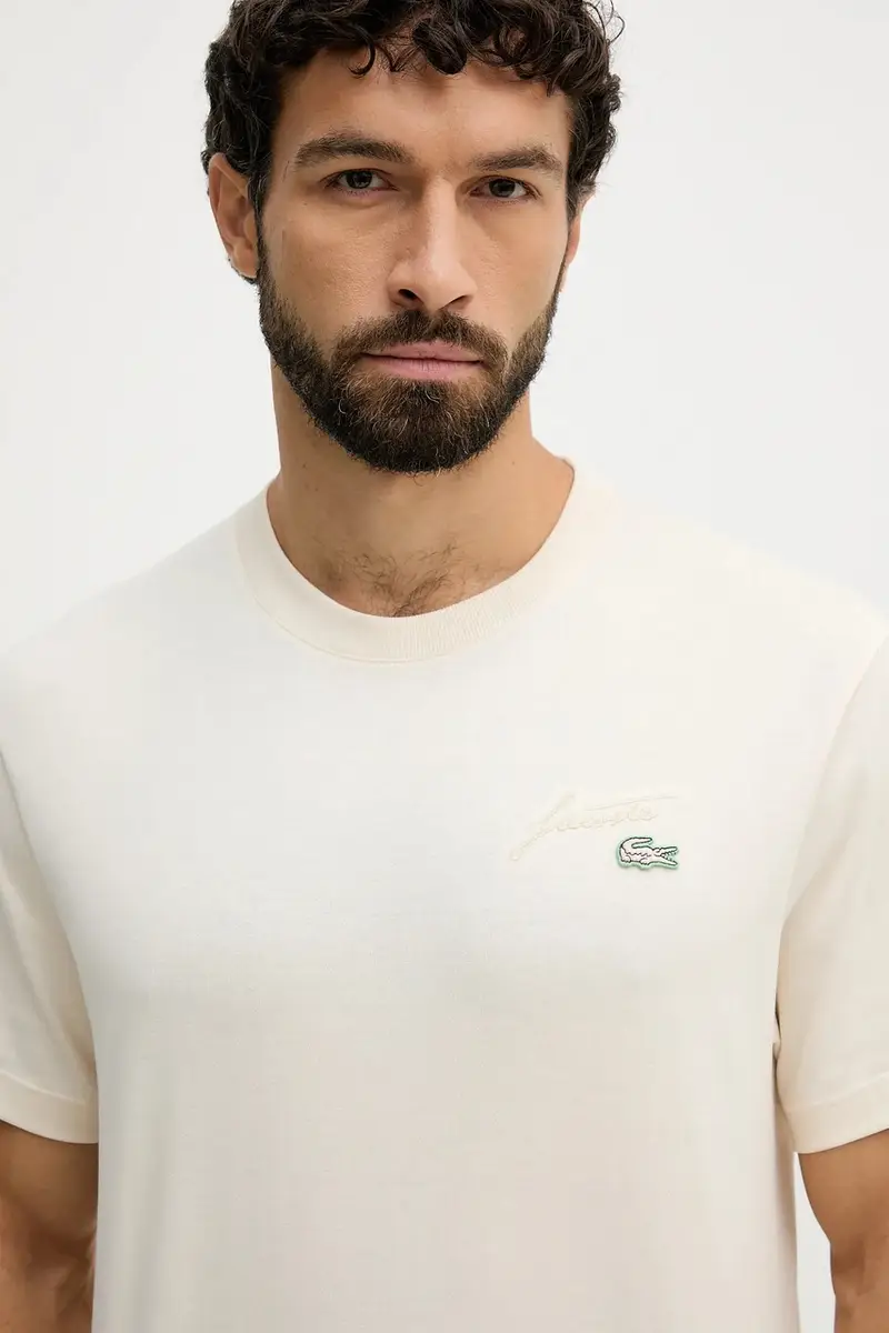 Lacoste T-shirt Uomo Beige 3574869 miniatura 4
