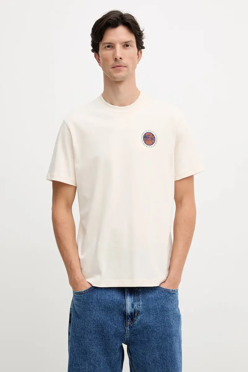 Lacoste T-shirt Uomo Beige 3423516 miniatura 3
