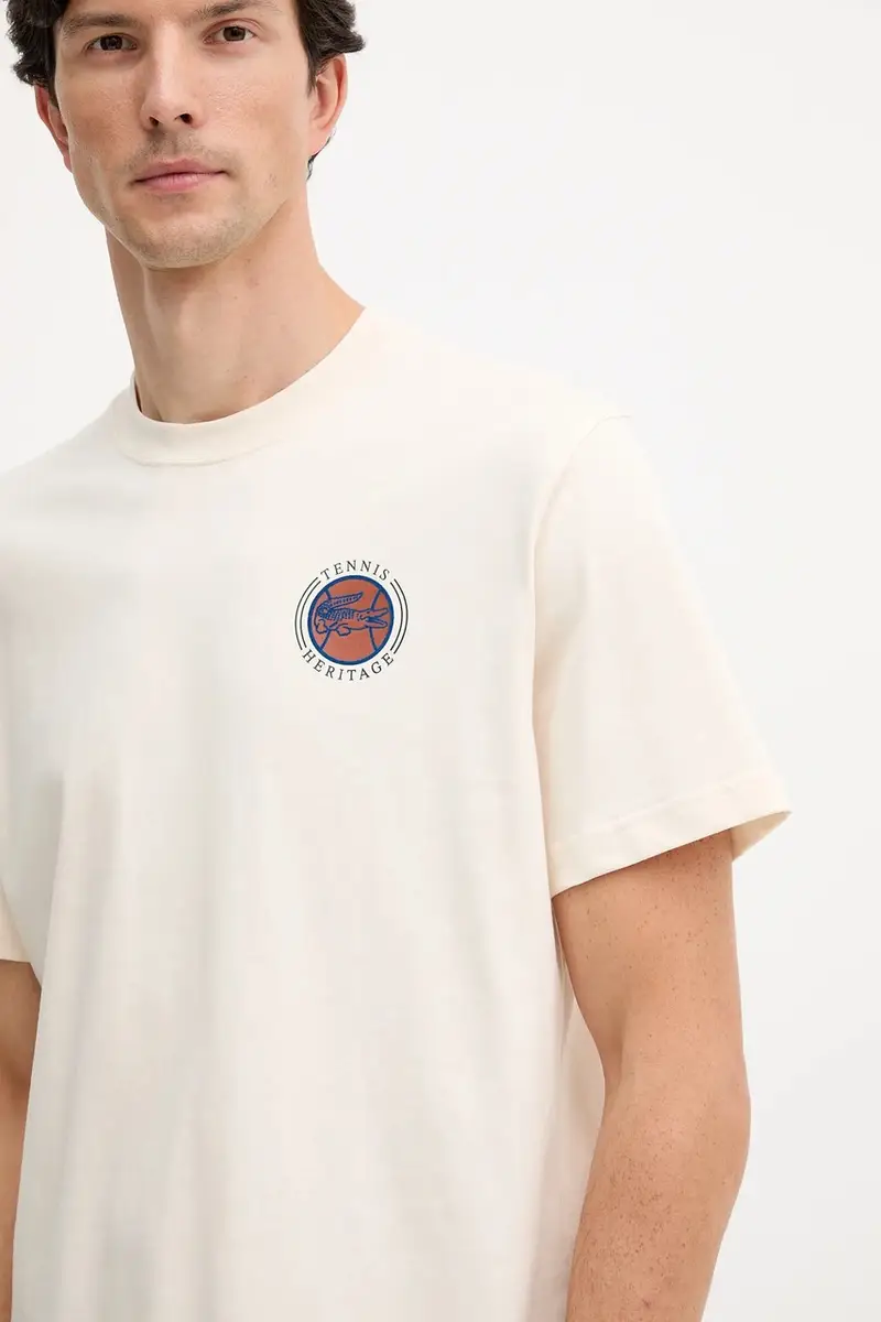 Lacoste T-shirt Uomo Beige 3423516 miniatura 4