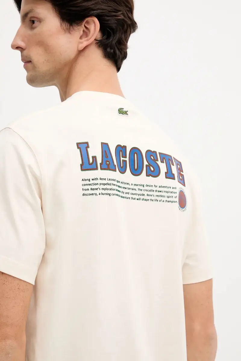 Lacoste T-shirt Uomo Beige 3423516 miniatura 5