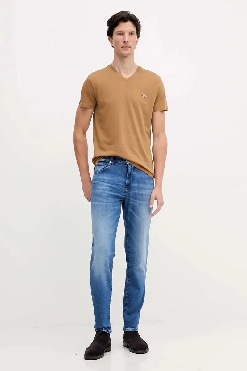 Lacoste T-shirt Uomo Beige 3423368 miniatura 2