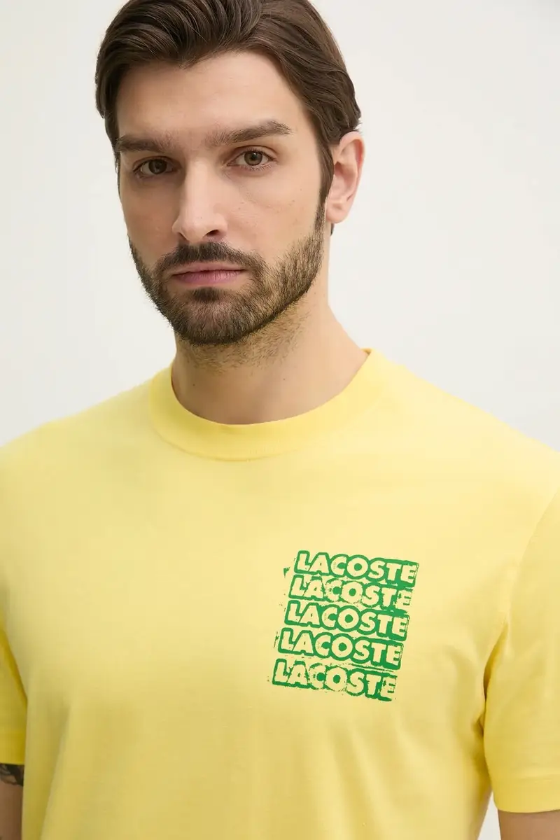 Lacoste T-shirt Uomo Giallo 3324463 miniatura 4
