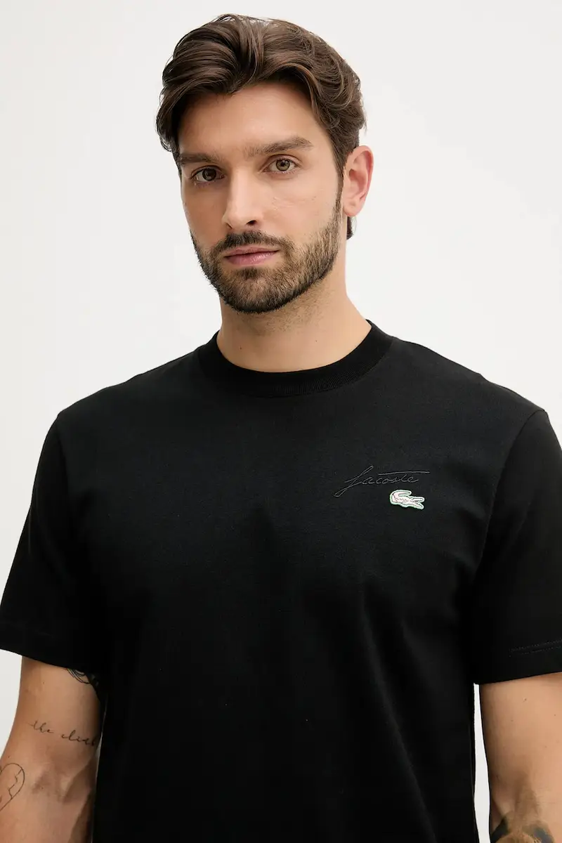 Lacoste T-shirt Uomo Nero 3648751 miniatura 4