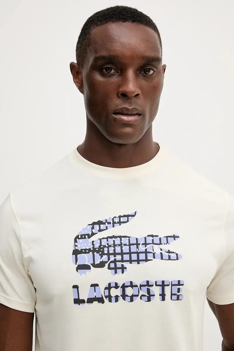 Lacoste T-shirt Uomo Beige 3423451 miniatura 4