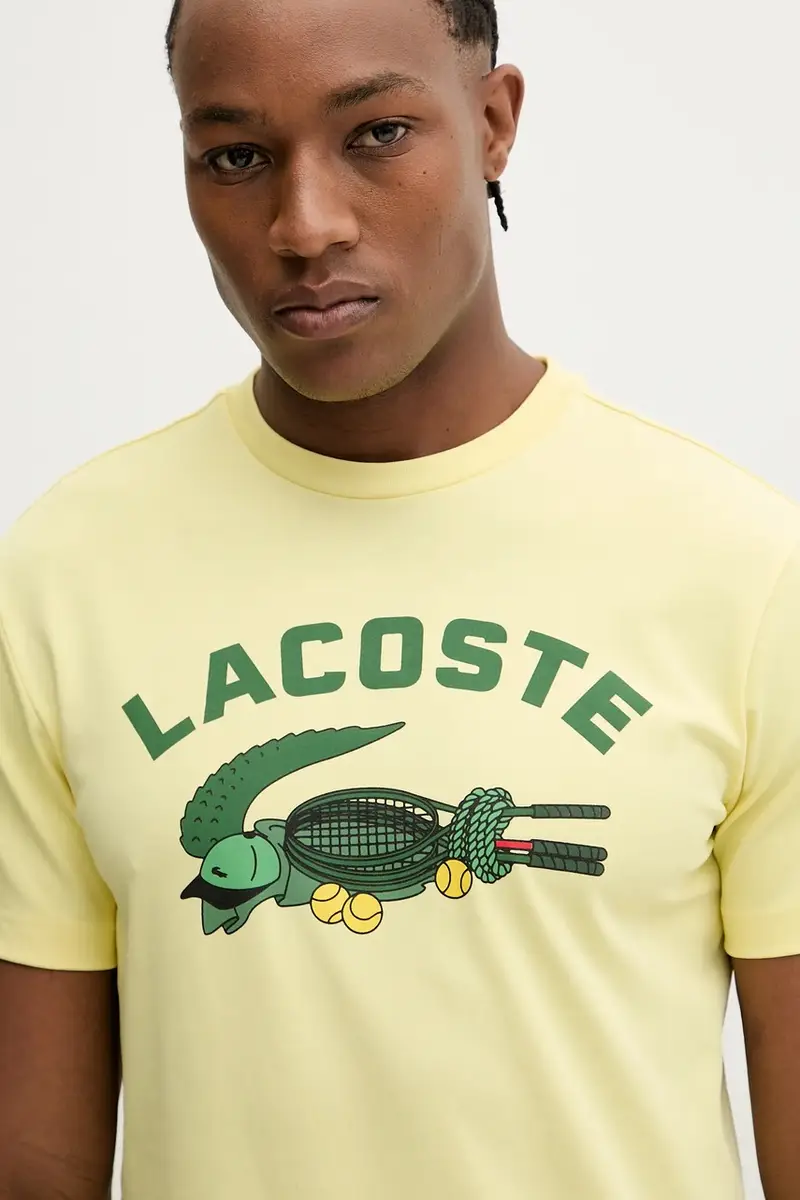 Lacoste T-shirt Uomo Giallo 3424426 miniatura 4