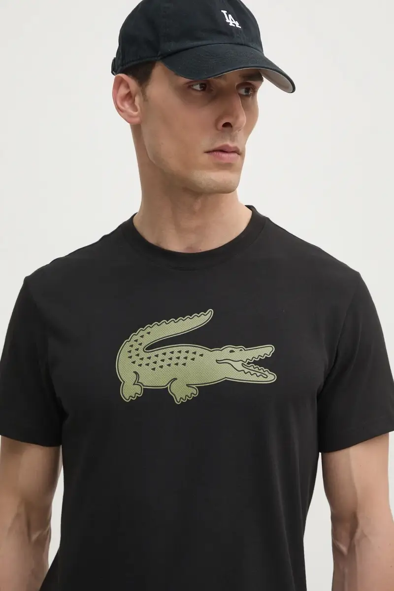 Lacoste T-shirt Uomo Nero 3149399 miniatura 4