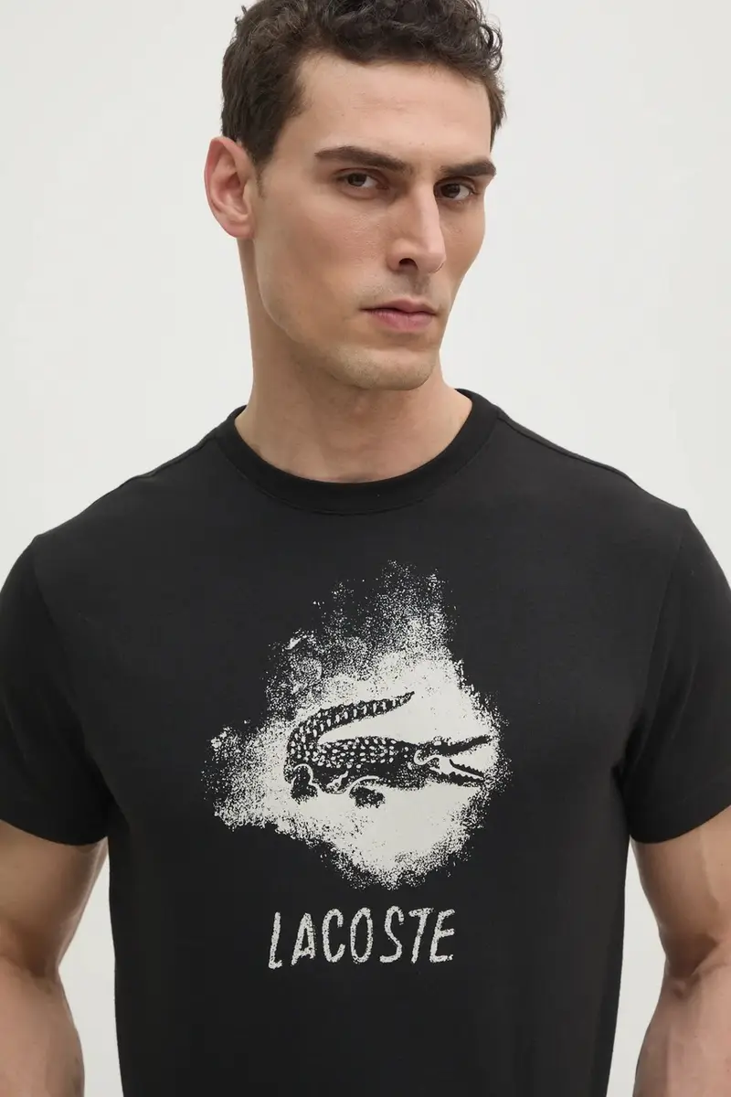 Lacoste T-shirt Uomo Nero 3426738 miniatura 4