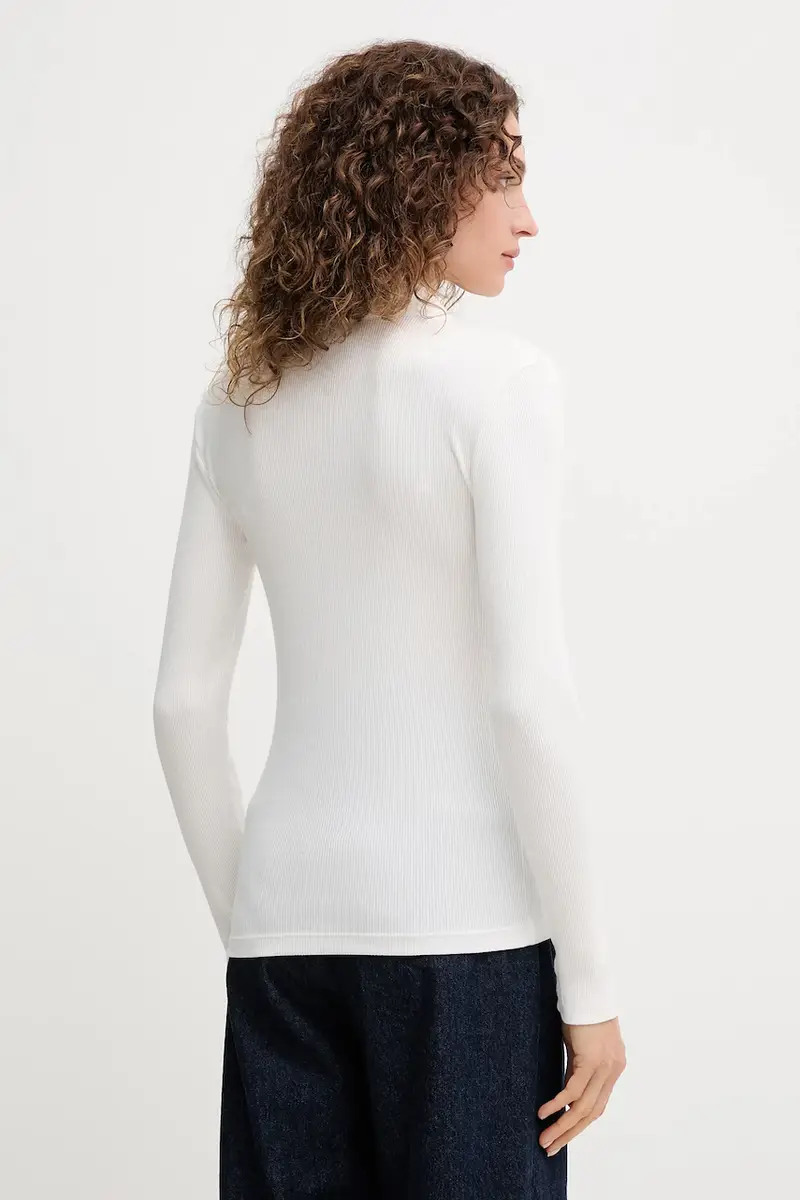 top a maniche lunghe in cotone colore beige DF5281 miniatura 3