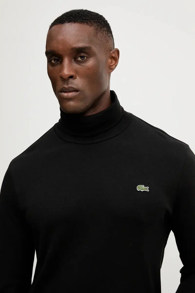 top a maniche lunghe in cotone colore blu navy UH2828 Nero miniatura 4