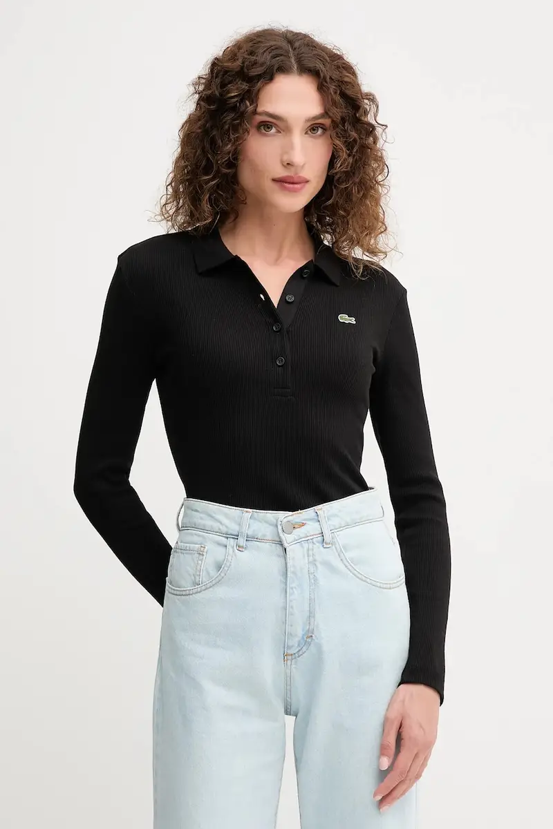 top a maniche lunghe in cotone colore nero DF5281