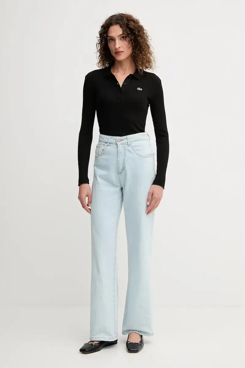 top a maniche lunghe in cotone colore nero DF5281 miniatura 2