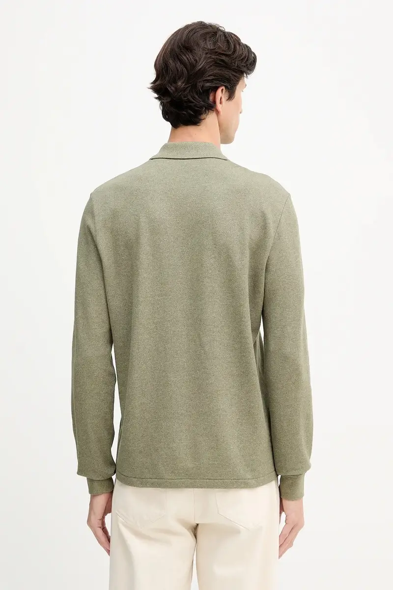 top a maniche lunghe in cotone colore verde L1313 miniatura 3