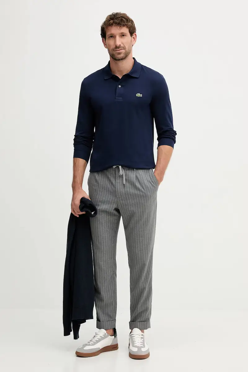 top a maniche lunghe in cotone colore verde PH4013 Blu navy miniatura 2