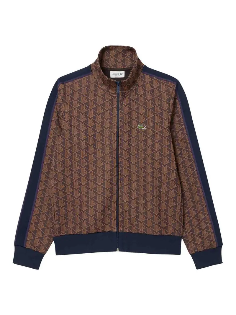 Tuta jacquard con cerniera Monogramma Parigi Marrone