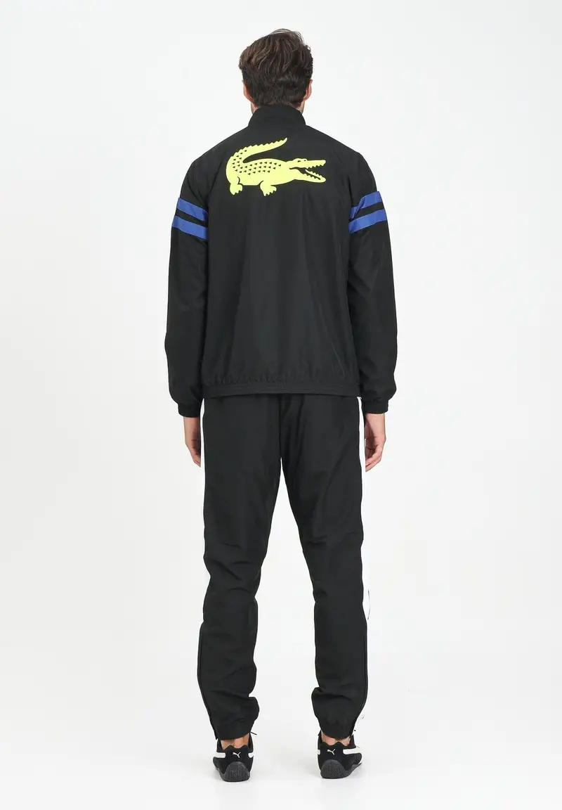 LACOSTE Tuta nera da uomo con maxi stampa sul retro miniatura 2