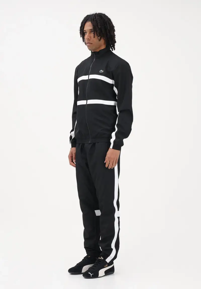 Tuta nera da uomo con stampa