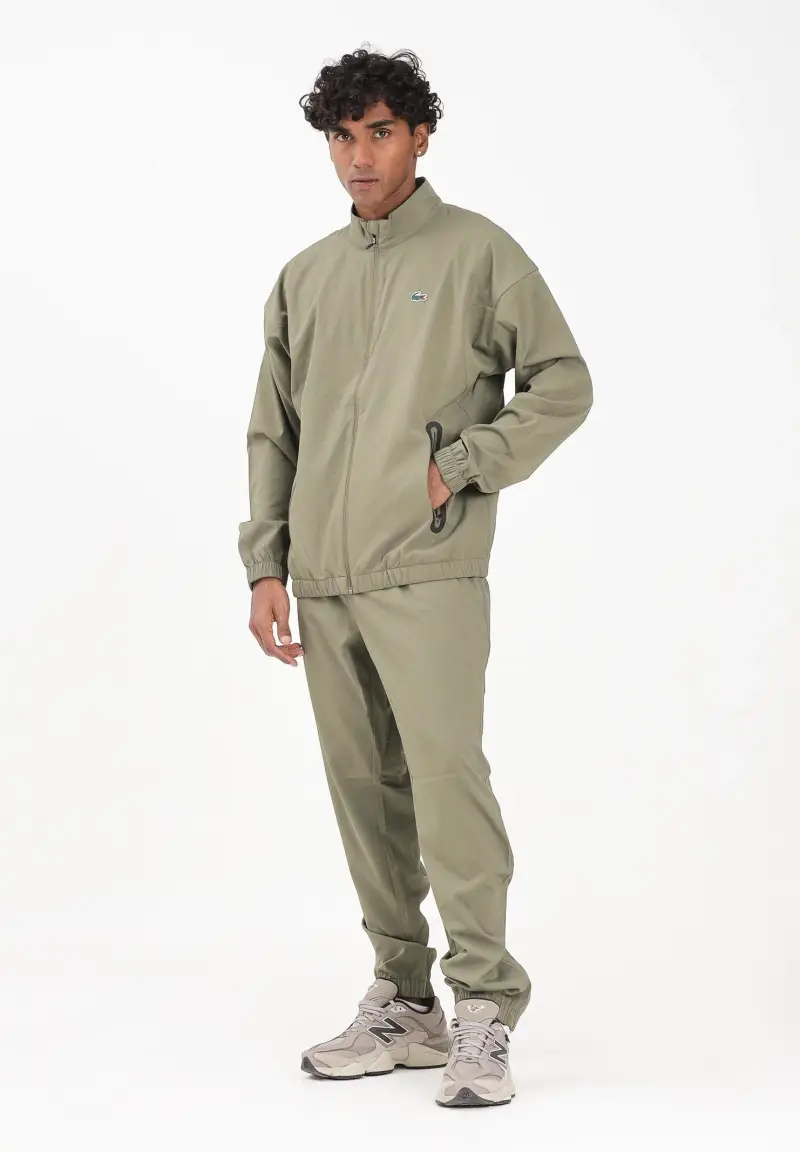 Tuta verde da uomo in taffetà miniatura 2