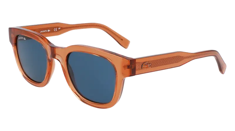 Lacoste Unisex L6023S 204 Occhiali da sole Bio-iniettato Marrone Blu Rotonda Normale