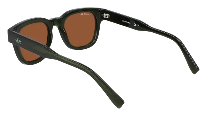 Lacoste Unisex L6023S 275 Occhiali da sole Bio-iniettato Verde Marrone Rotonda Normale miniatura 2