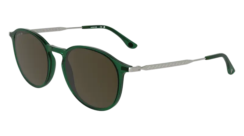 Lacoste Unisex L6061S 301 Occhiali da sole Bio-iniettato Verde Marrone Squadrata Normale