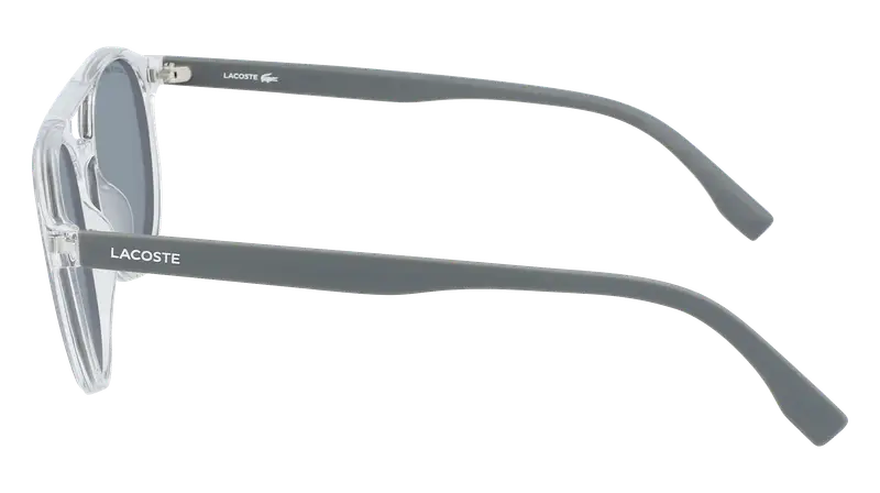 Lacoste Unisex L881S 057 Occhiali da sole Iniettato Trasparente Grigio Rotonda Normale Fotocromatiche miniatura 2