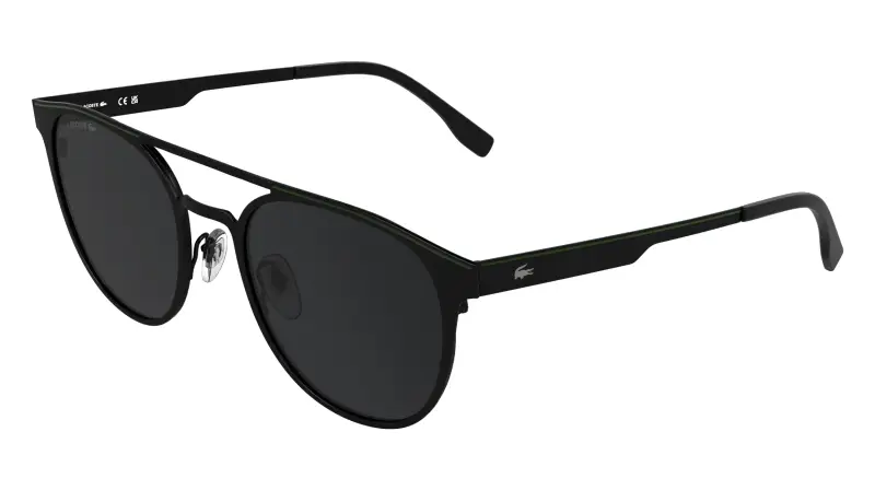 Unisex Lacoste L275S 002 Occhiali da sole Metallo Nero Grigio Rotonda Normale