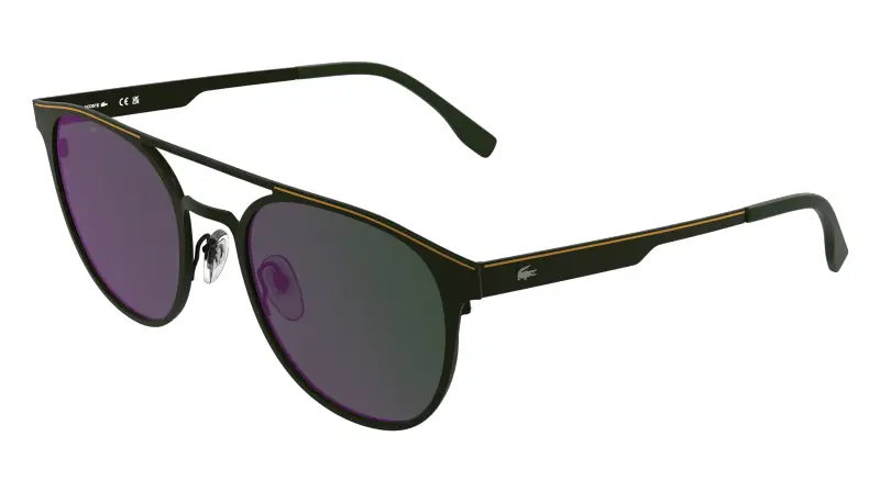 Unisex Lacoste L275S 318 Occhiali da sole Metallo Verde Verde Rotonda Normale