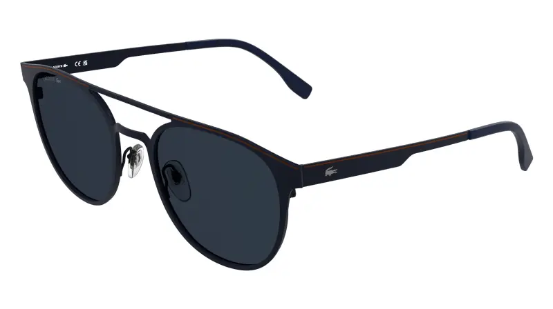 Unisex Lacoste L275S 424 Occhiali da sole Metallo Blu Blu Rotonda Normale