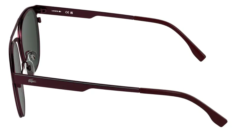 Unisex Lacoste L275S 601 Occhiali da sole Metallo Bordeaux Rosso Rotonda Normale miniatura 3