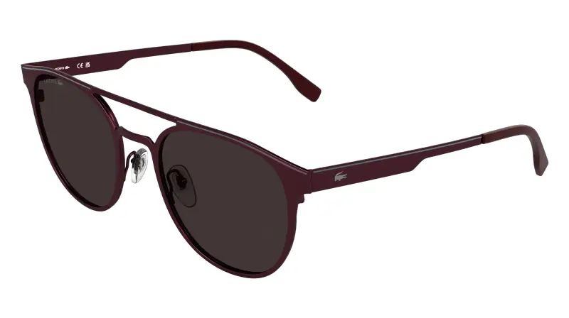 Unisex Lacoste L275S 601 Occhiali da sole Metallo Bordeaux Rosso Rotonda Normale