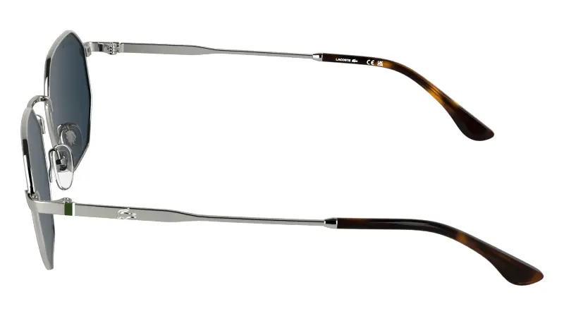 Unisex Lacoste L280S 040 Occhiali da sole Metallo Argento Blu Squadrata Normale miniatura 3