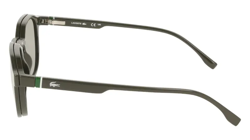Unisex Lacoste L4008 CLIP 275 Occhiali da sole Bio-iniettato Verde Marrone Squadrata Normale miniatura 3
