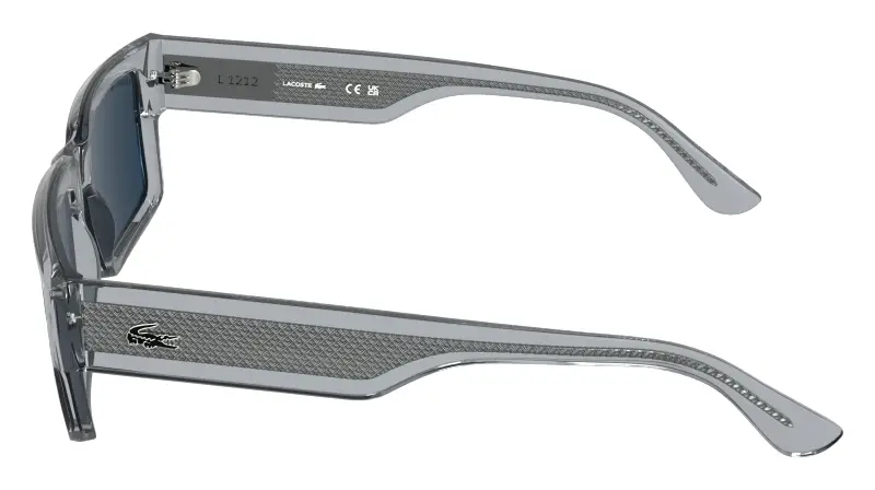 Unisex Lacoste L6082S 038 Occhiali da sole Bio-iniettato Grigio Blu Squadrata Normale miniatura 3