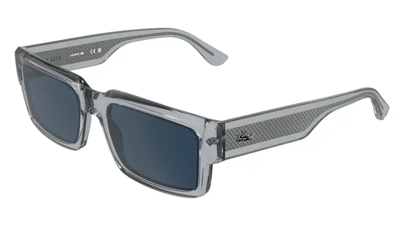 Unisex Lacoste L6082S 038 Occhiali da sole Bio-iniettato Grigio Blu Squadrata Normale