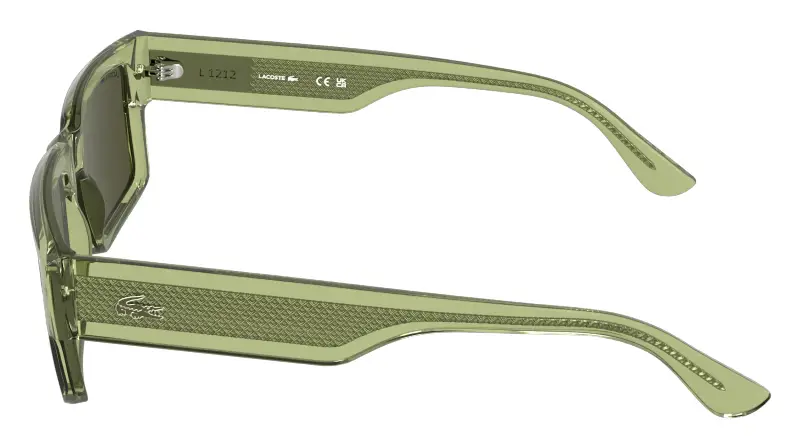 Unisex Lacoste L6082S 301 Occhiali da sole Bio-iniettato Verde Marrone Squadrata Normale miniatura 3