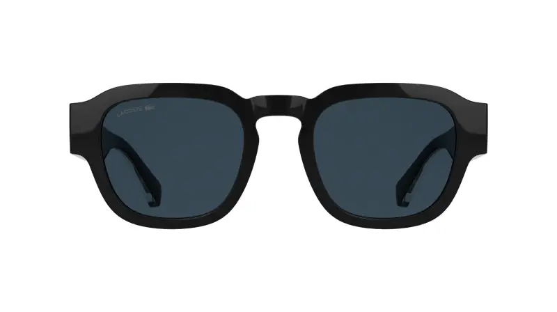 Unisex Lacoste L6090S 001 Occhiali da sole Bio-iniettato Nero Blu Squadrata Normale miniatura 2