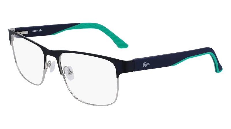 Lacoste Uomo L2291 414 Montature da vista Metallo Blu  Squadrata Normale Normale