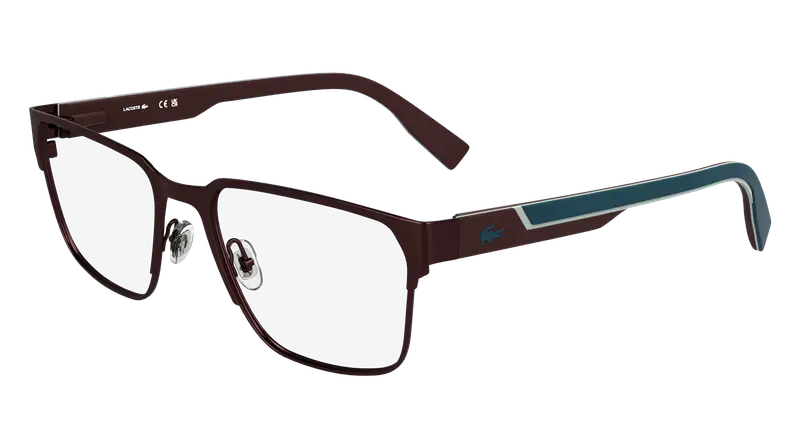 Lacoste Uomo L2306 601 Montature da vista Metallo Bordeaux  Squadrata Normale