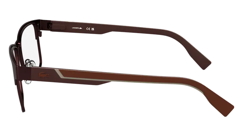 Lacoste Uomo L2307MAG-SET 601 Montature da vista Metallo Bordeaux Squadrata Normale miniatura 2