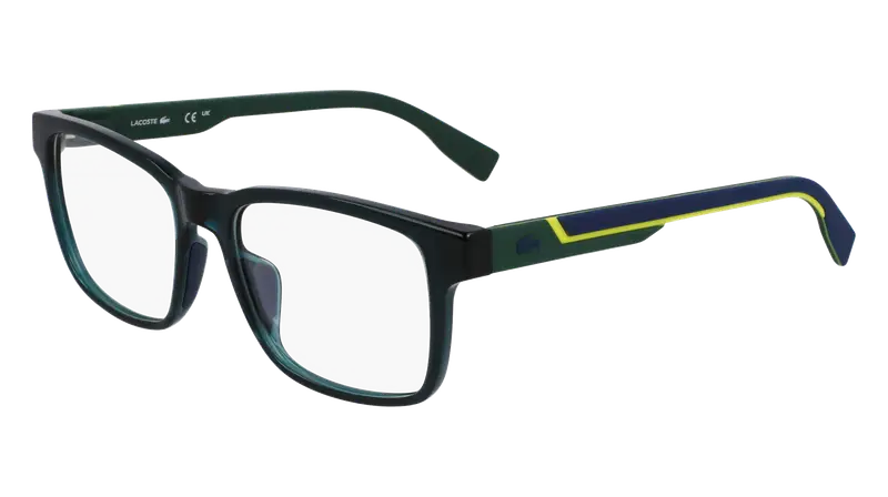 Lacoste Uomo L2965 301 Montature da vista Bio-iniettato Verde  Squadrata Normale