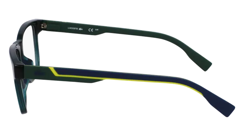 Lacoste Uomo L2965 301 Montature da vista Bio-iniettato Verde Squadrata Normale miniatura 3
