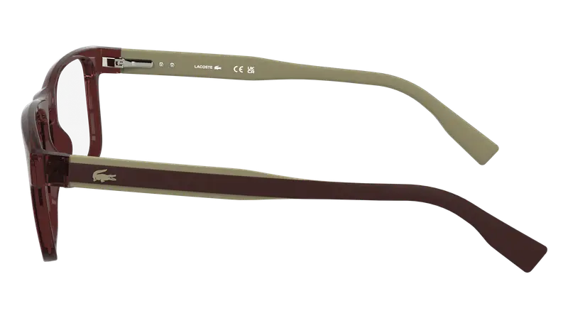 Lacoste Uomo L2972 601 Montature da vista Bio-iniettato Bordeaux Squadrata Normale miniatura 2