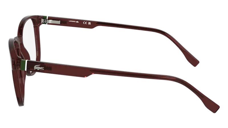 Lacoste Uomo L2975 601 Montature da vista Bio-iniettato Bordeaux Squadrata Normale miniatura 2