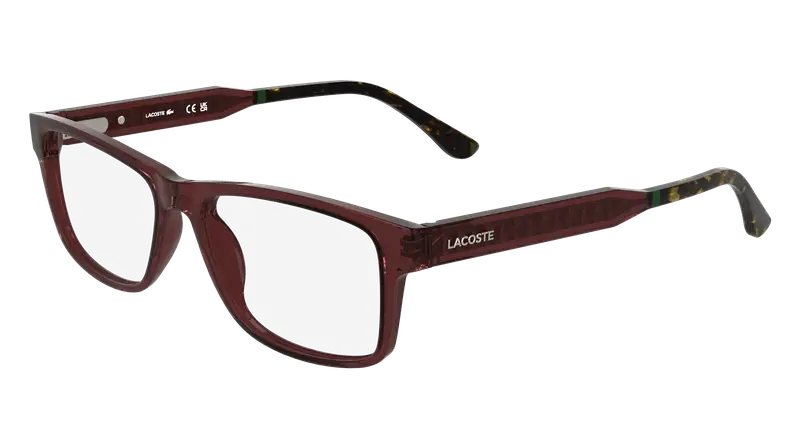 Lacoste Uomo L2977 601 Montature da vista Bio-iniettato Bordeaux Squadrata Normale