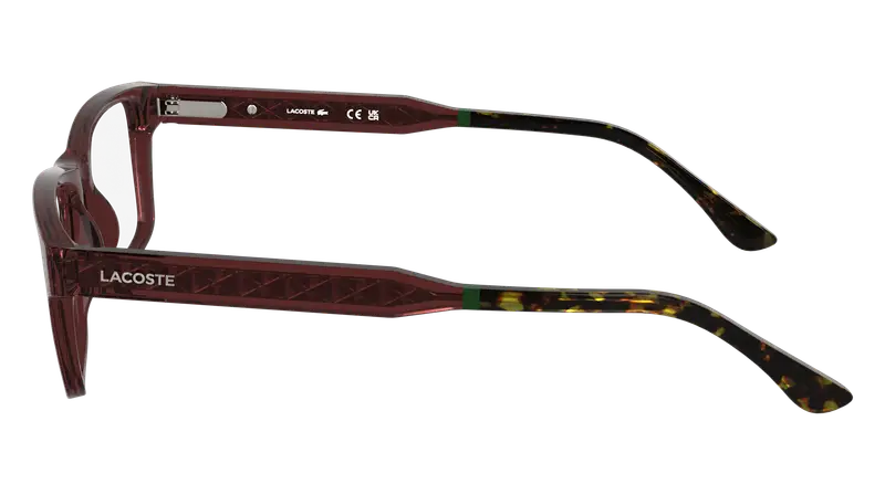 Lacoste Uomo L2977 601 Montature da vista Bio-iniettato Bordeaux Squadrata Normale miniatura 2