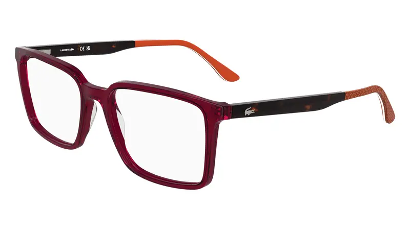 Uomo L2992 601 Montature da vista Acetato Bordeaux Squadrata Normale