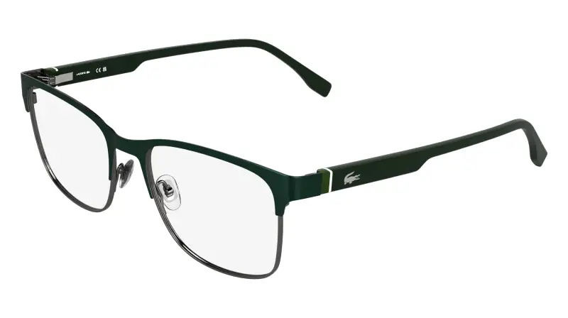 Uomo Lacoste L2319 301 Montature da vista Metallo Verde Squadrata Normale
