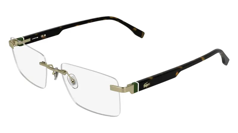 Uomo Lacoste L2320 714 Montature da vista Metallo Oro Squadrata Normale