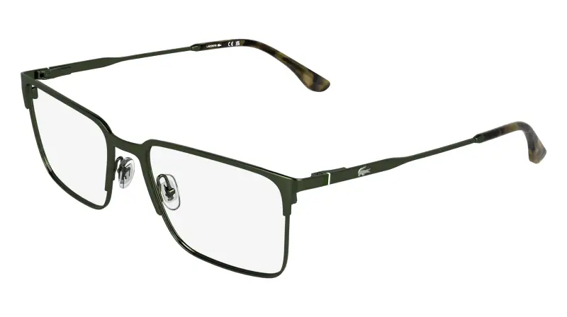 Uomo Lacoste L2321 301 Montature da vista Metallo Verde Squadrata Normale